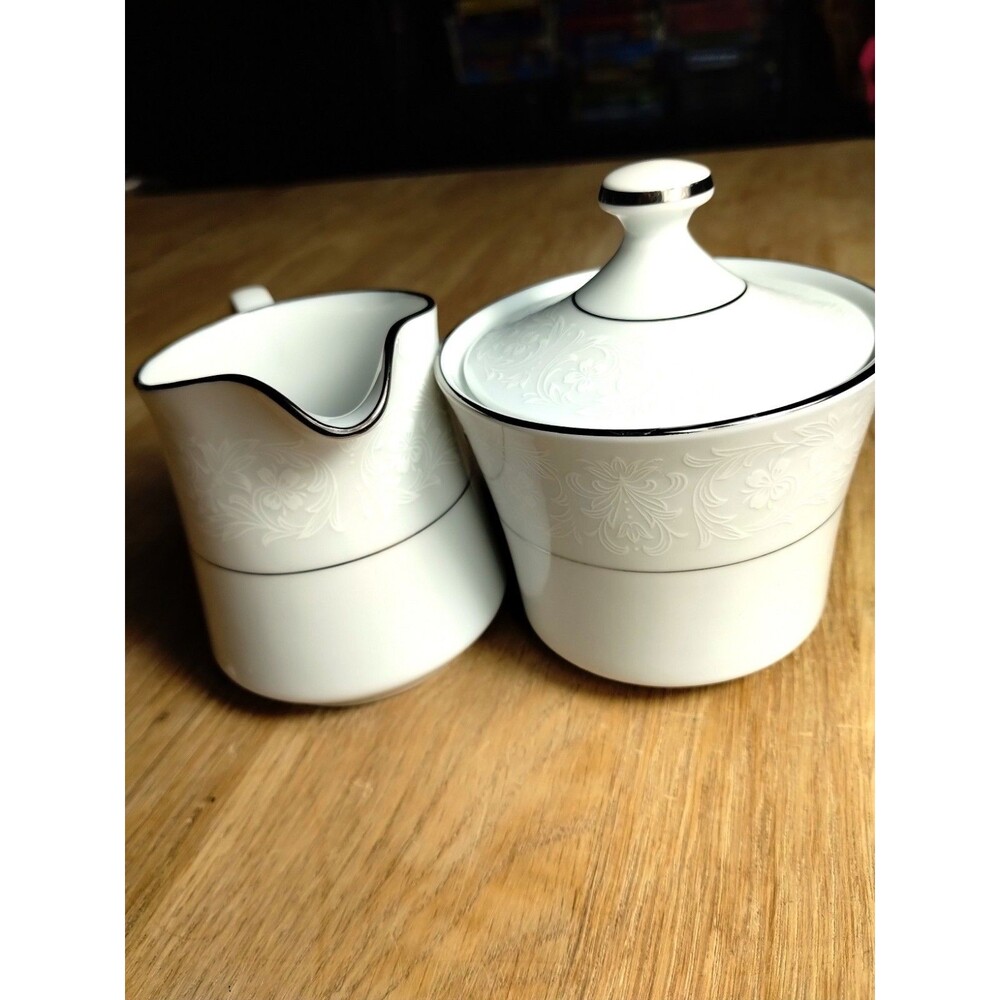 Style House Brocade Creamer & Covered Sugar Bowl Set